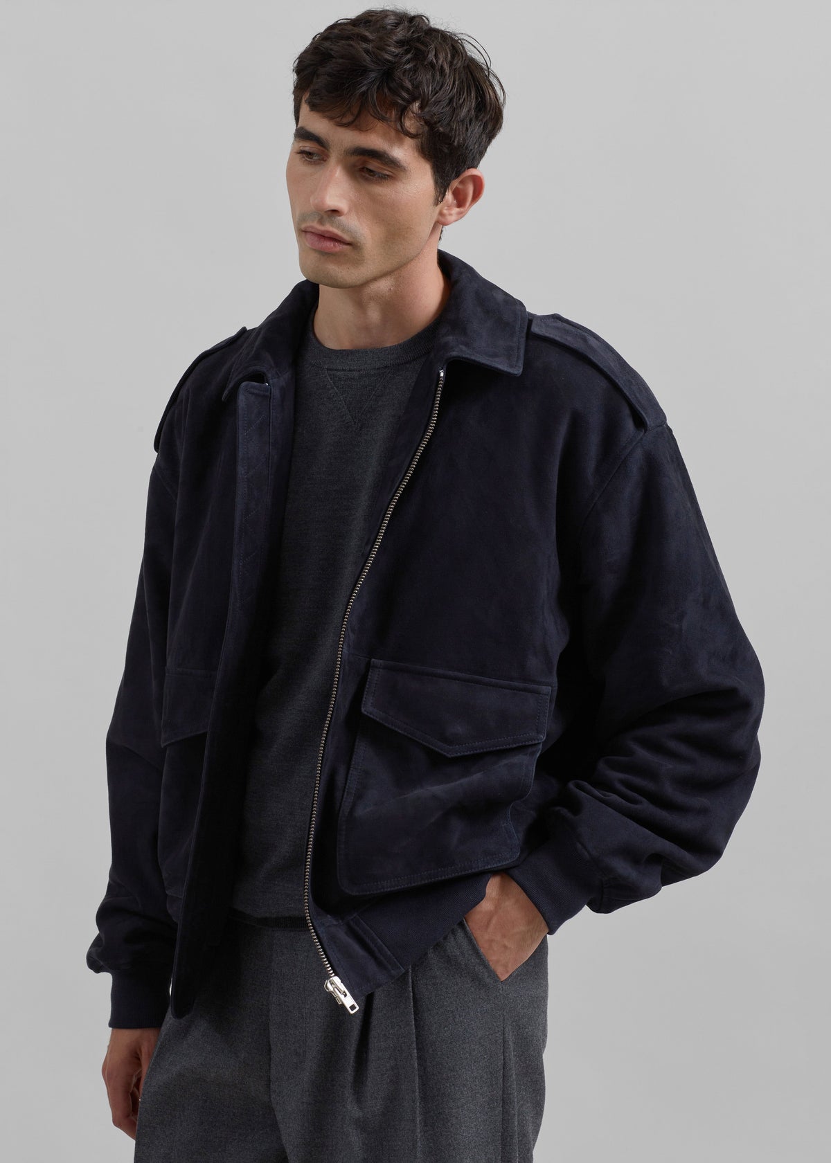 Viper Suede Jacket - Navy – view 5 of 10