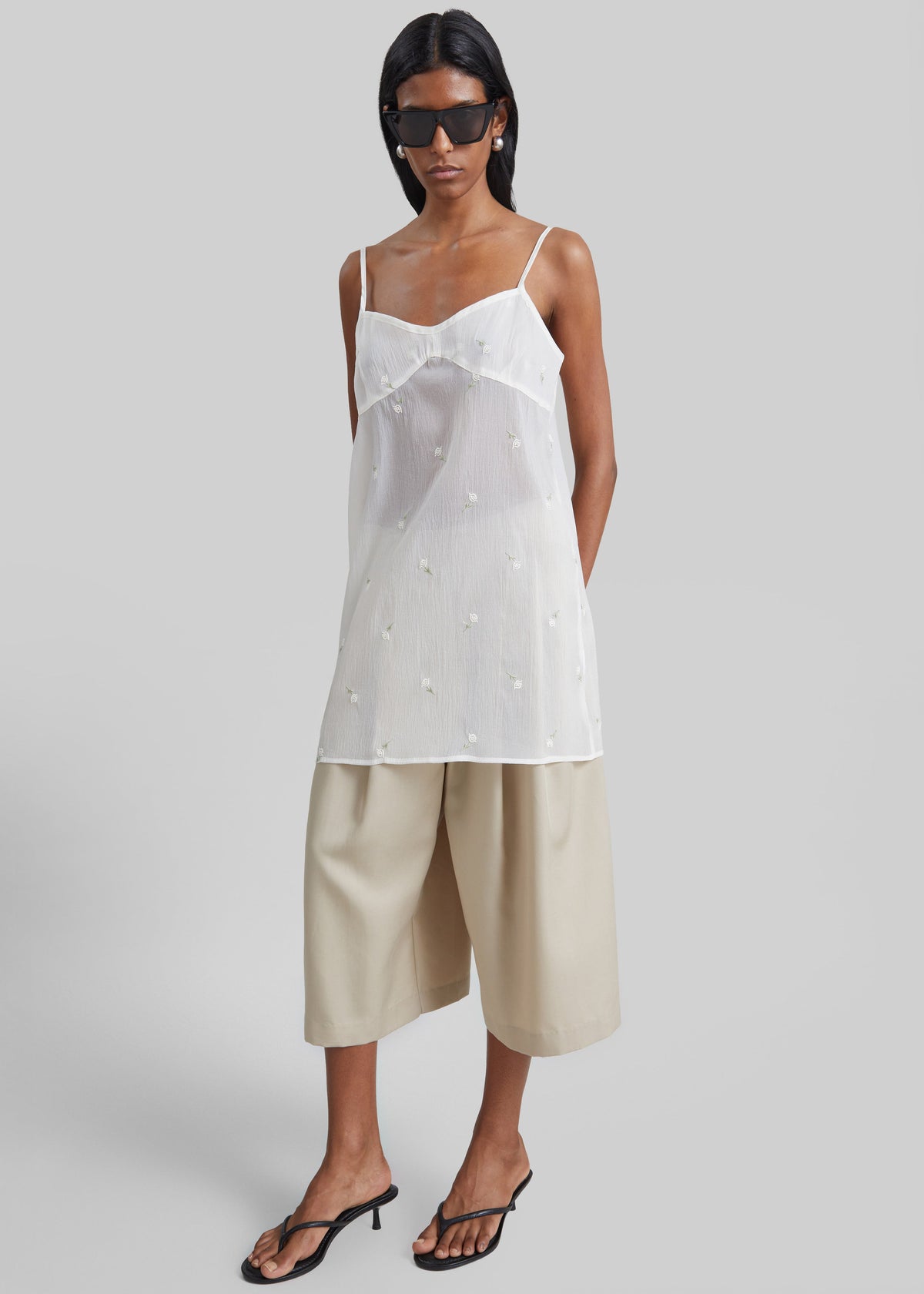 Walina Sheer Embroidered Slip Dress - Ivory – view 1 of 5