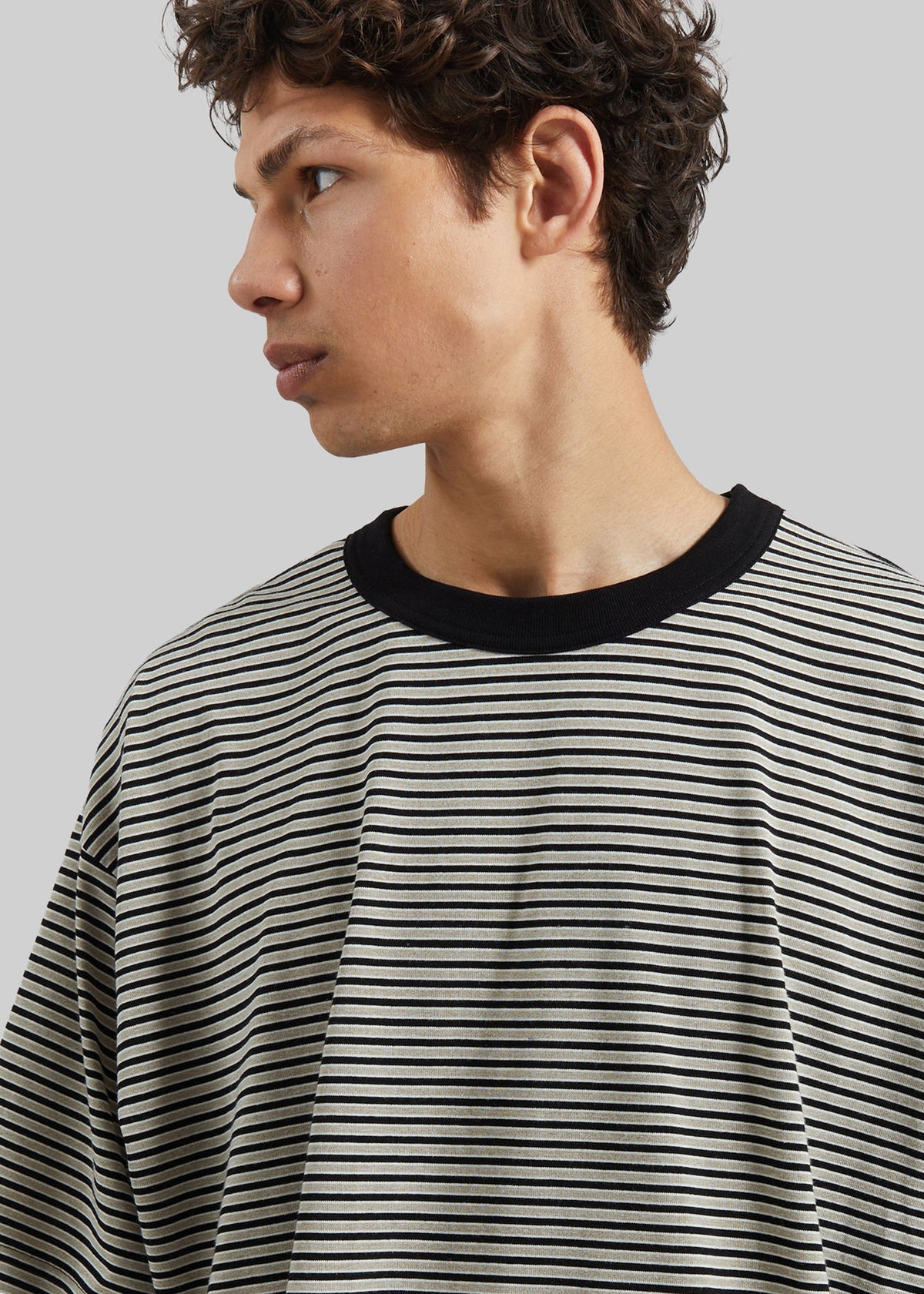 Wallace Oversized T-Shirt - Beige/Brown Stripe – view 3 of 7