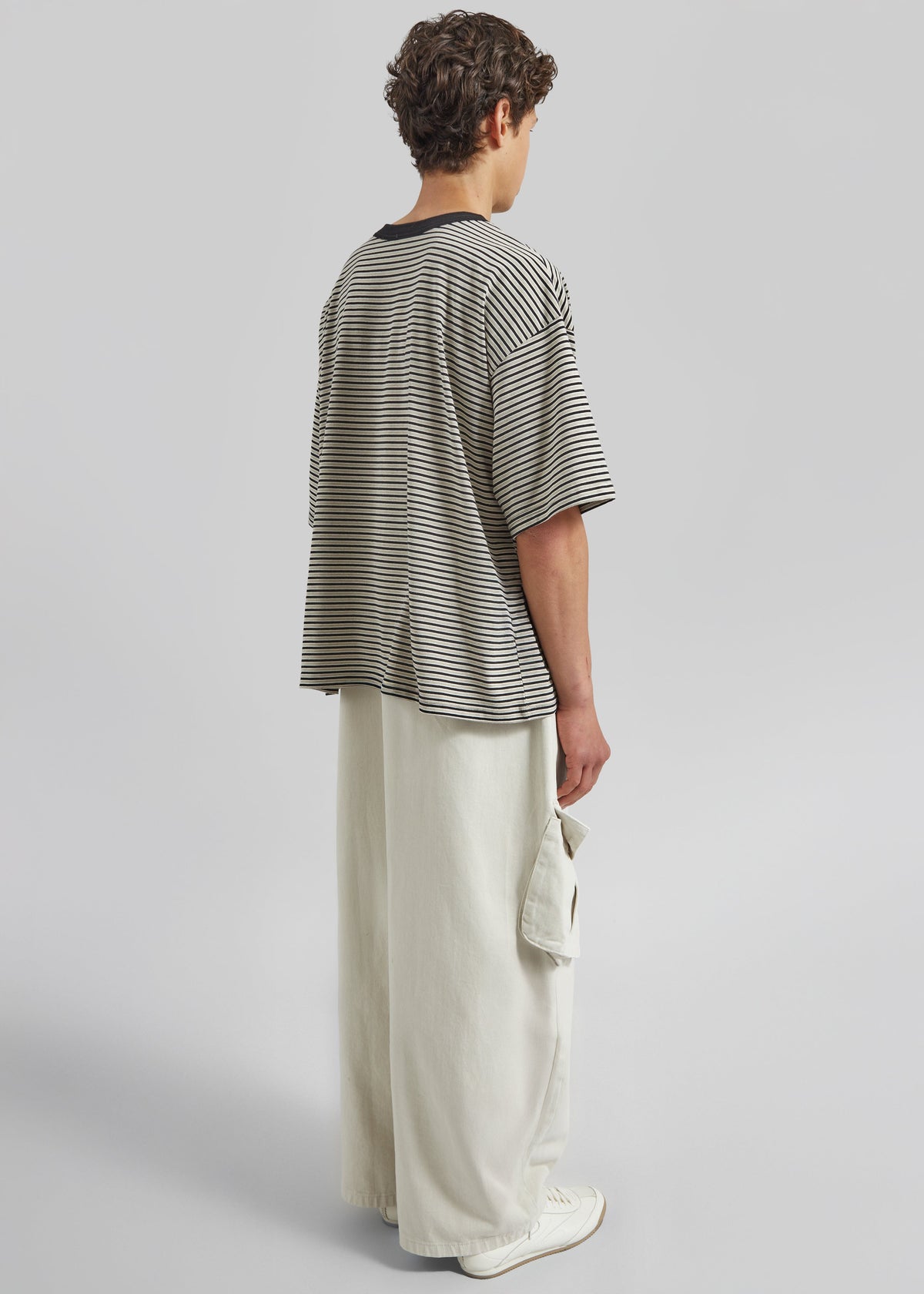Wallace Oversized T-Shirt - Beige/Brown Stripe – view 6 of 7