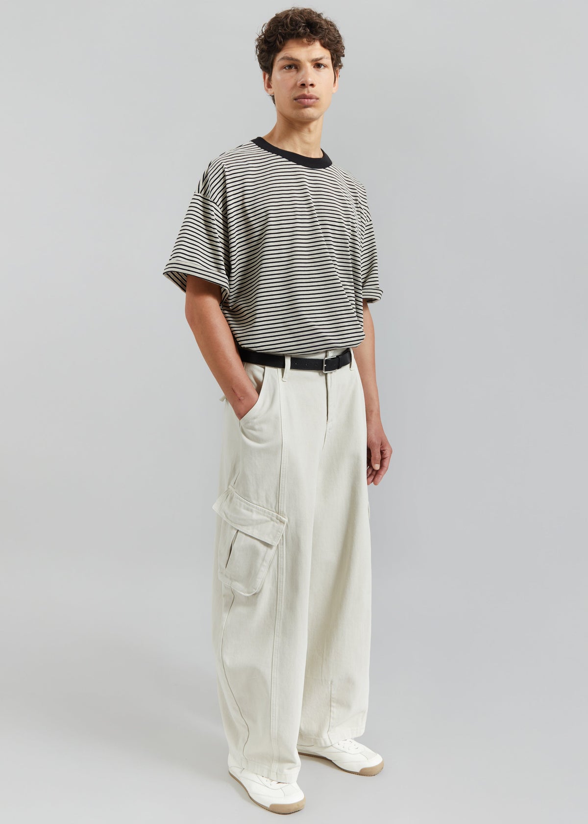 Wallace Oversized T-Shirt - Beige/Brown Stripe – view 5 of 7