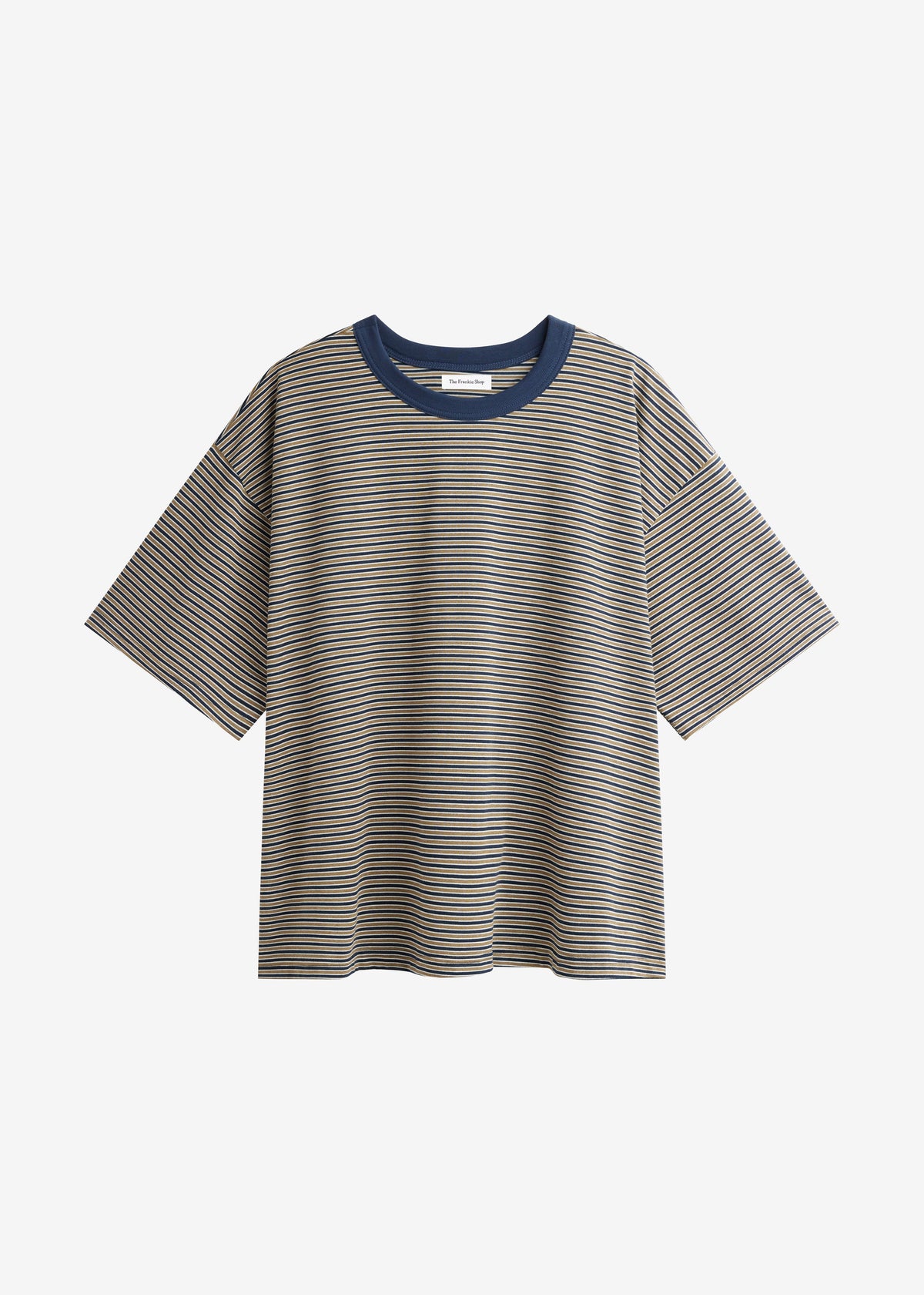Wallace Oversized T-Shirt - Beige/Navy Stripe – view 8 of 8