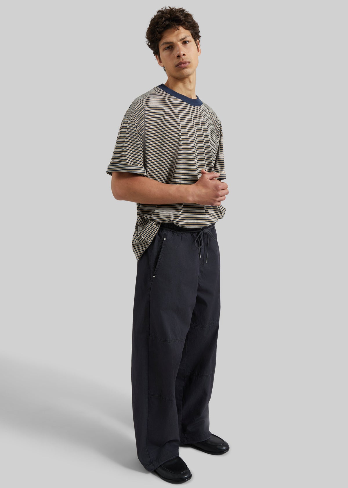 Wallace Oversized T-Shirt - Beige/Navy Stripe – view 1 of 8