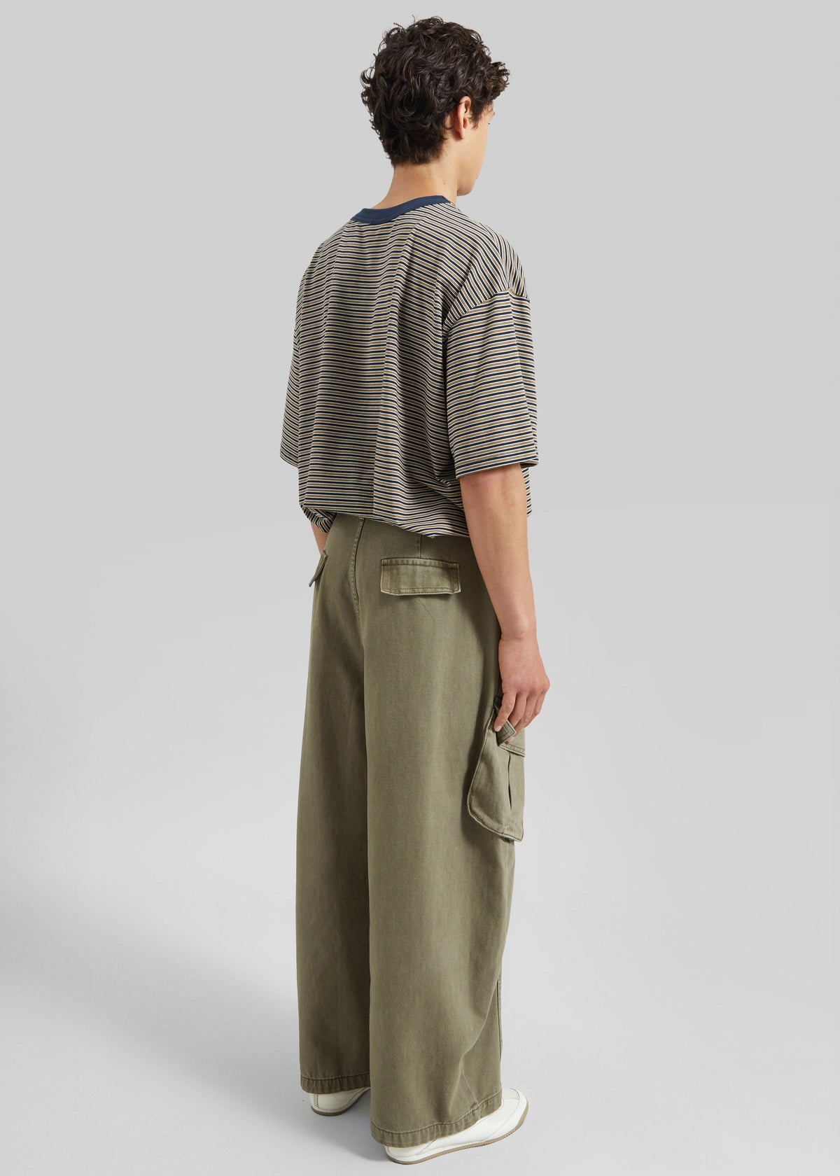 Wallace Oversized T-Shirt - Beige/Navy Stripe – view 7 of 8