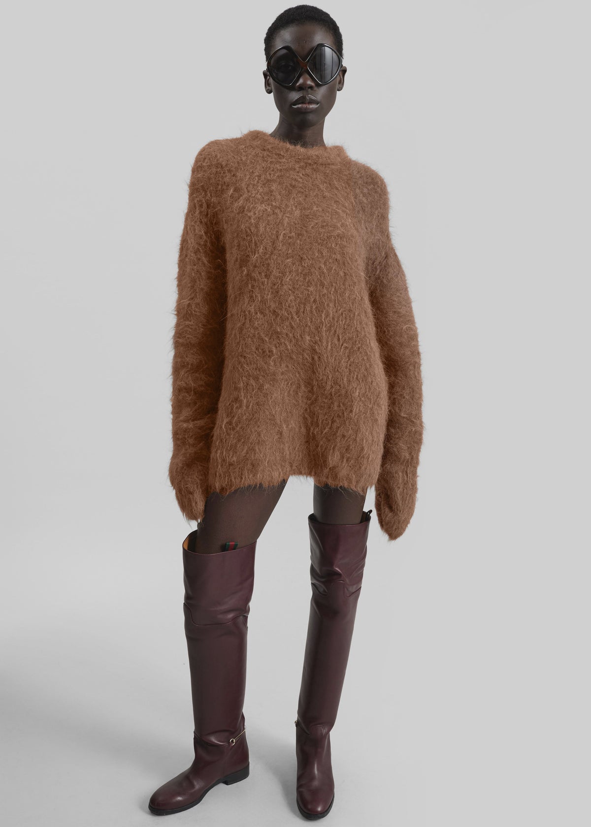 Willy Alpaca Knit Sweater - Dark Taupe – view 4 of 11