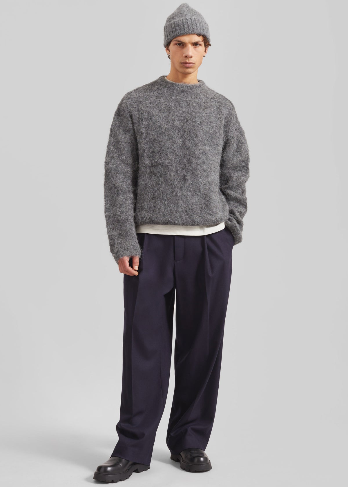 Willy Alpaca Knit Sweater - Grey – view 7 of 10