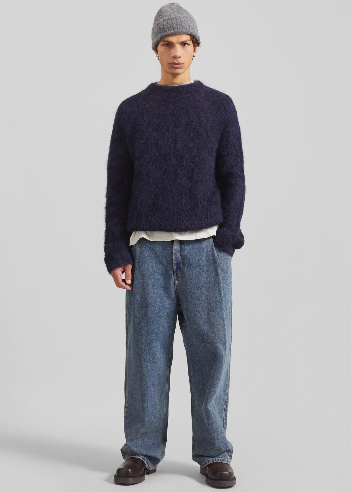Willy Alpaca Knit Sweater - Navy – view 9 of 11