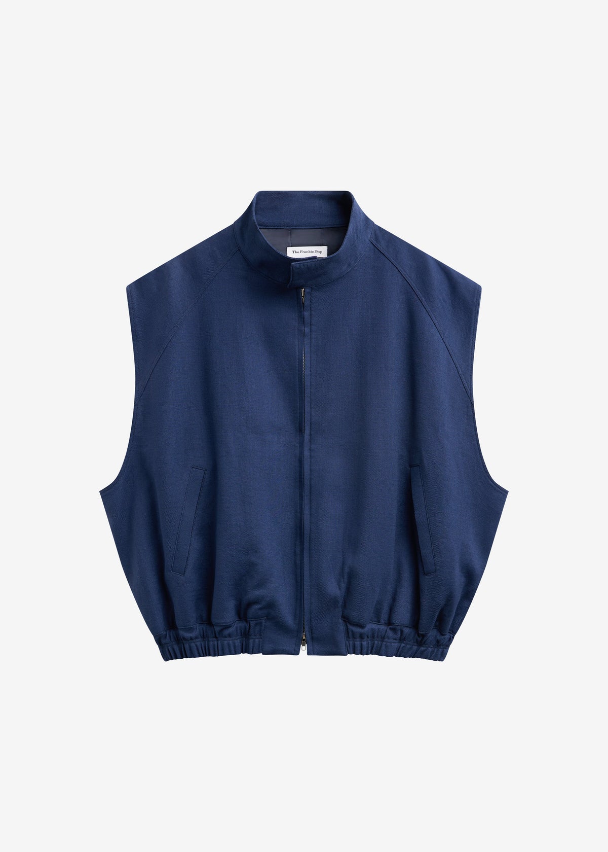 Zave Linen Sleeveless Jacket - Navy – view 7 of 7