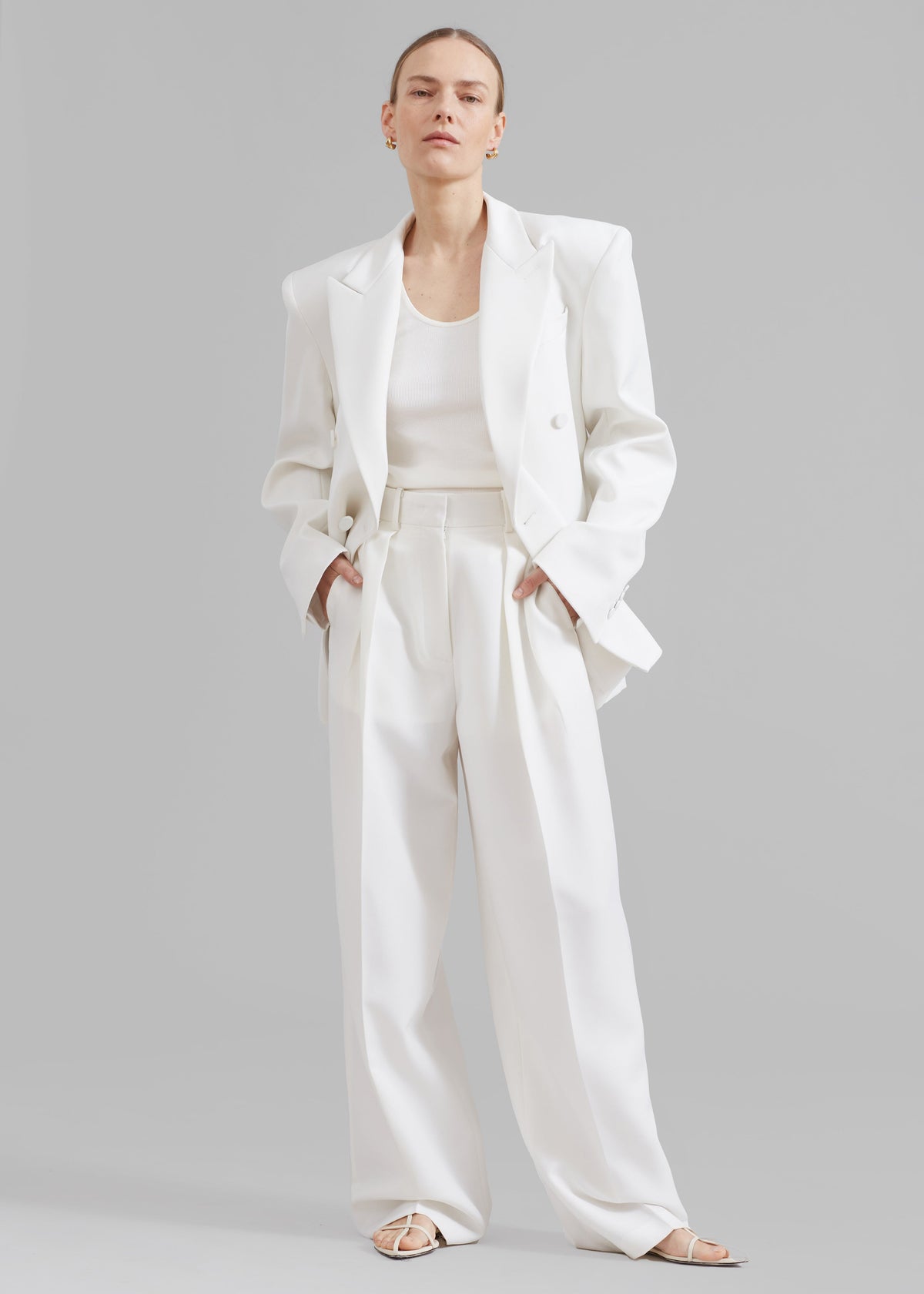 Zia Pintuck Trousers - White – view 1 of 7