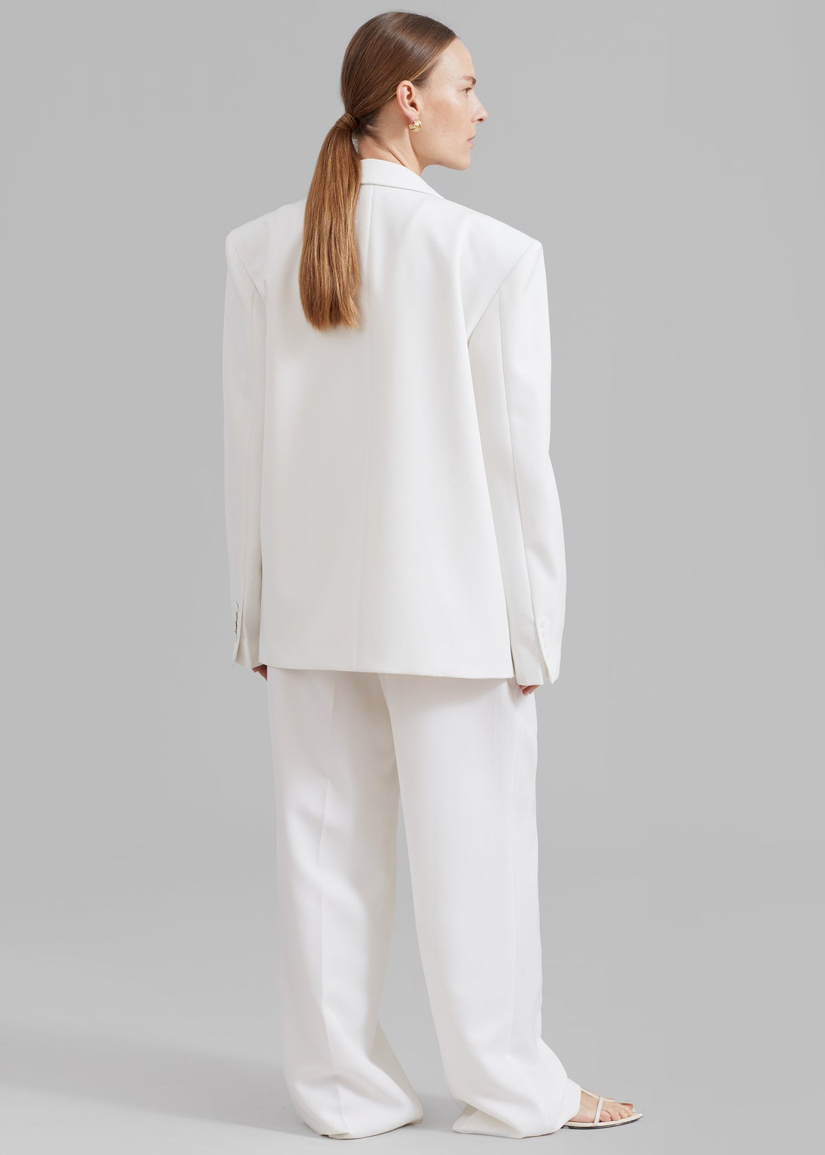 Zia Covered Buttons Blazer - White – view 11 of 12