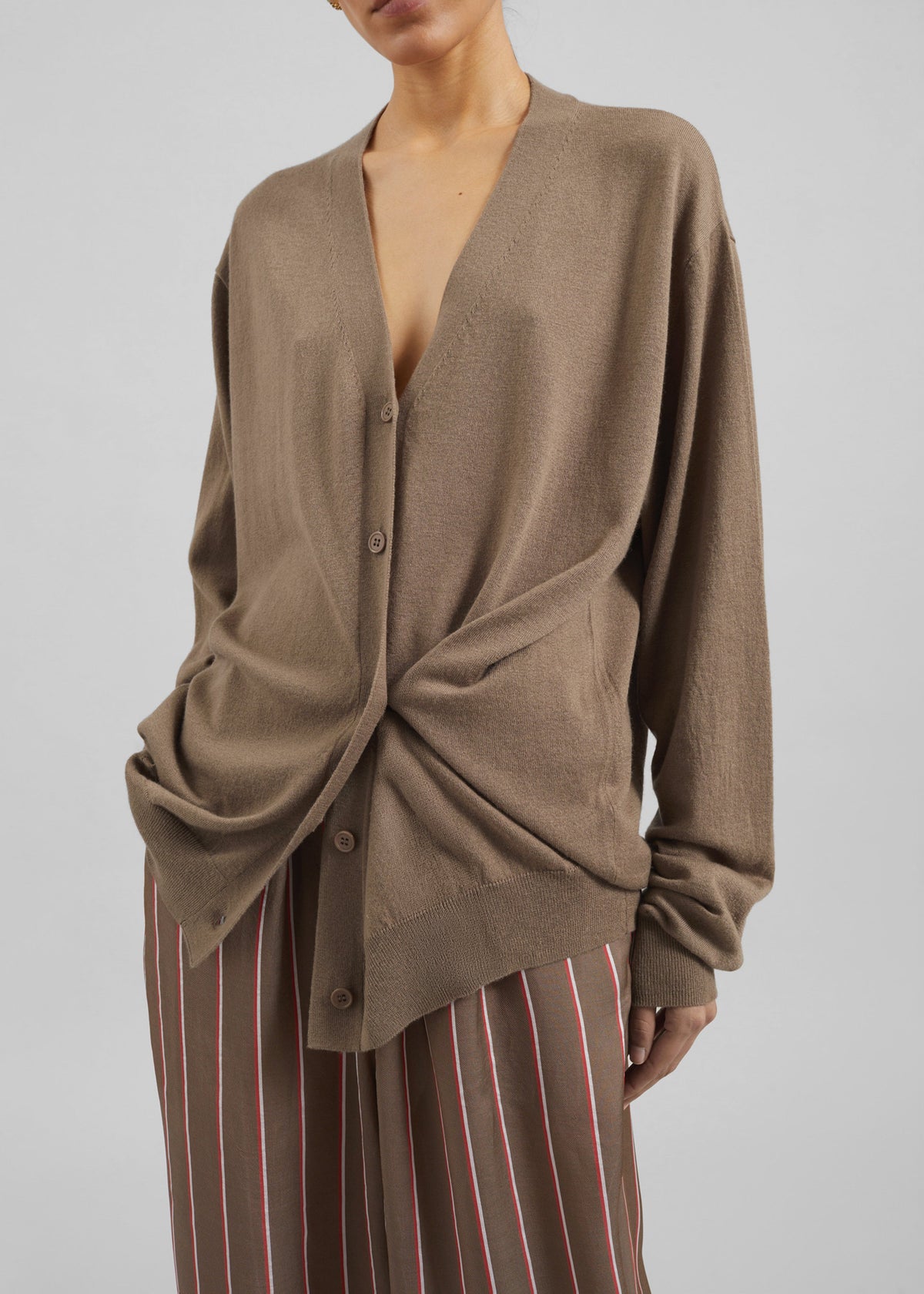 Zina V-Neck Cardigan - Mocha – view 5 of 10
