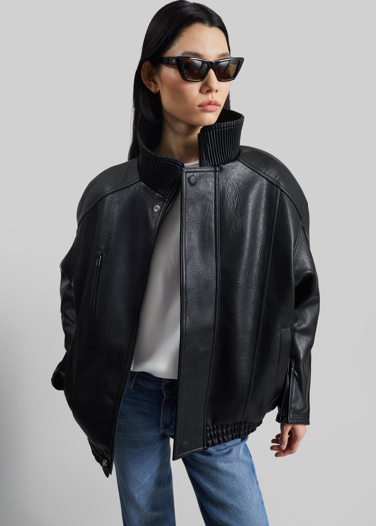 Zion Quilted Bomber Jacket - Black – view 1 of 8