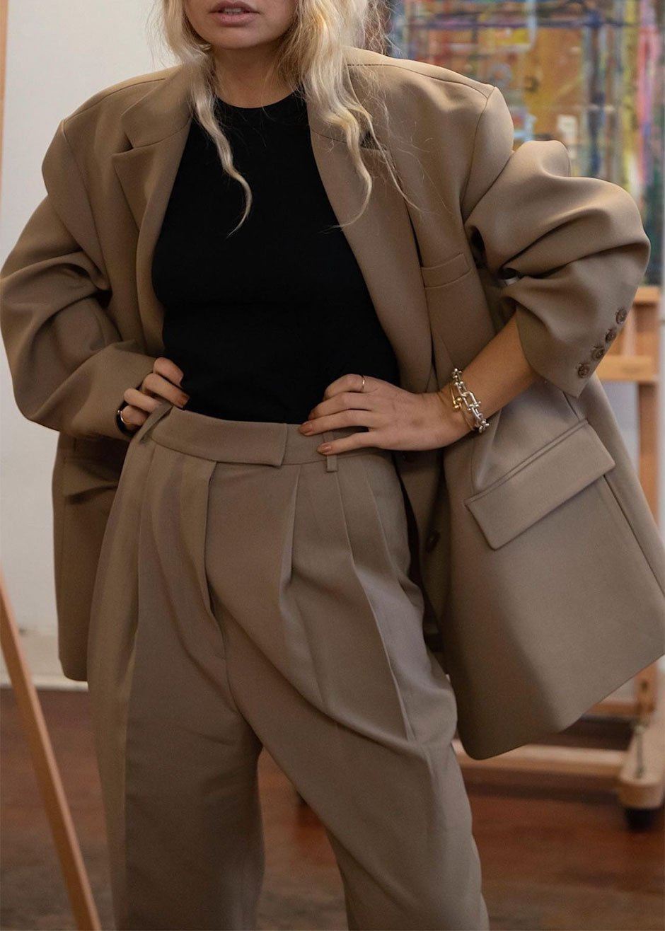 Bea Suit Pants - Latte Pants Nickishop – view 8 of 14