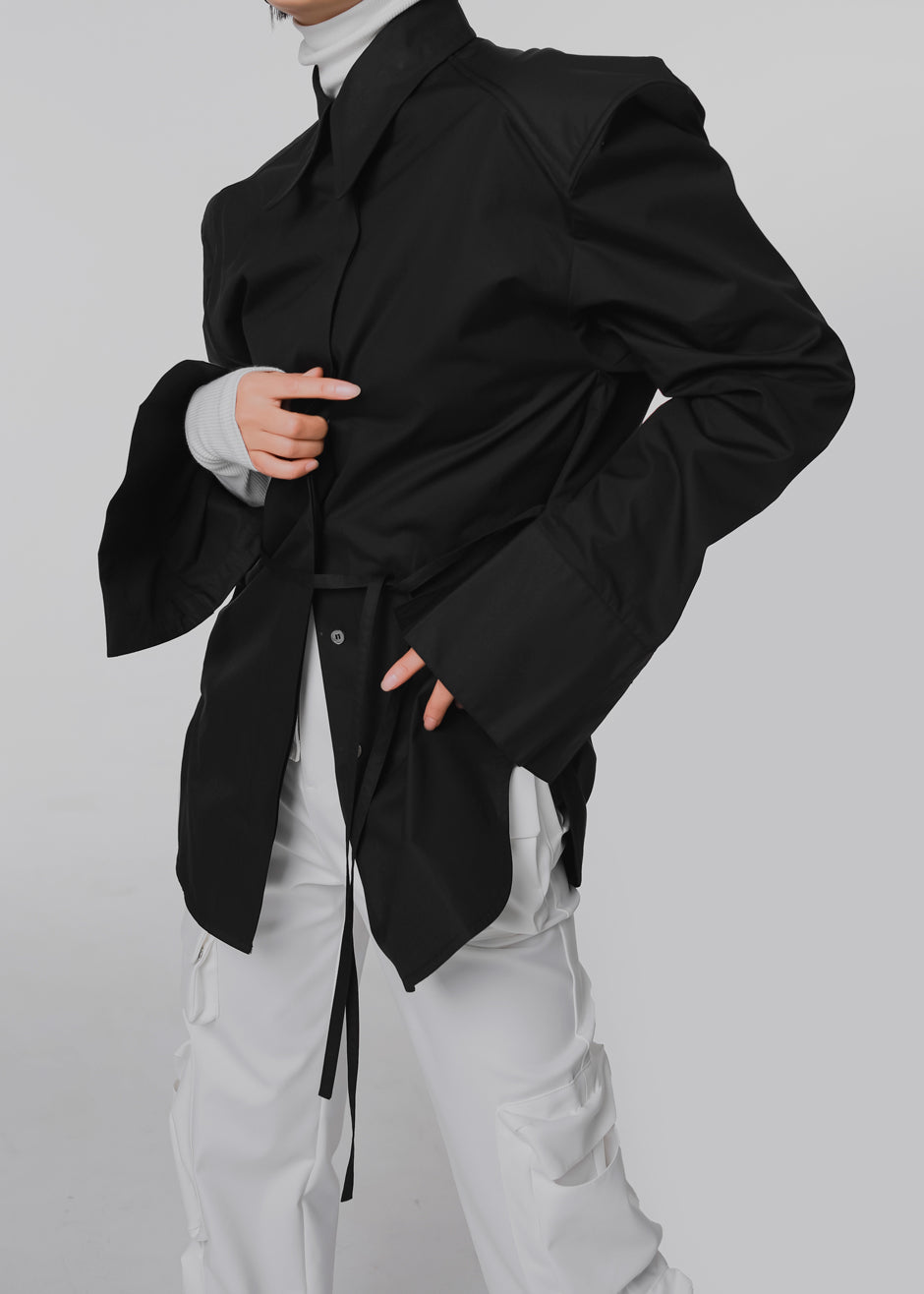 Bec Padded Shirt - Black Shirt Nickishop – view 1 of 8