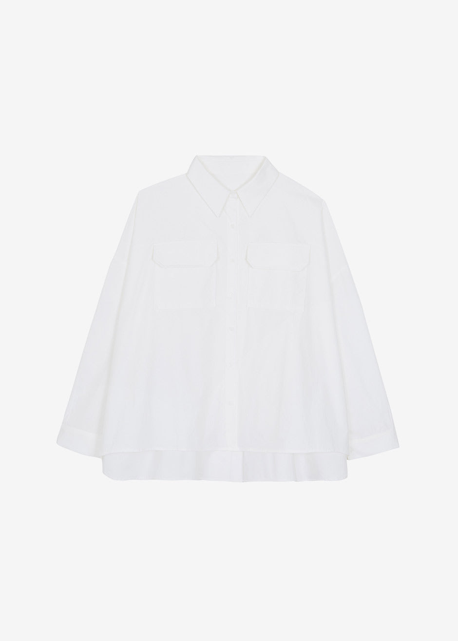 Elara Oversized Shirt - Optic White Shirt Nickishop – view 8 of 8