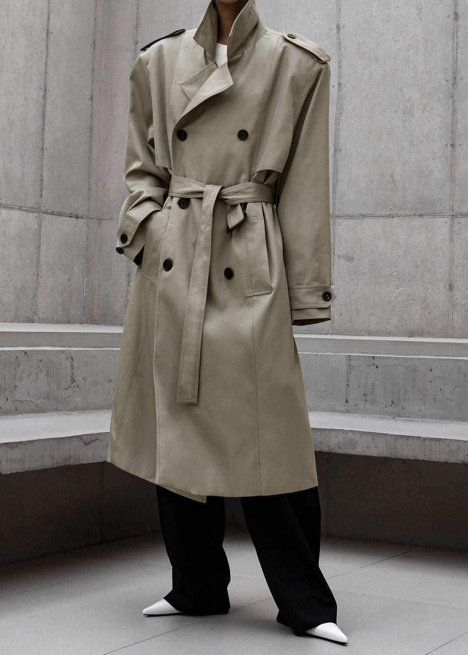 Eugene Trench Coat - Pale Khaki – view 3 of 13