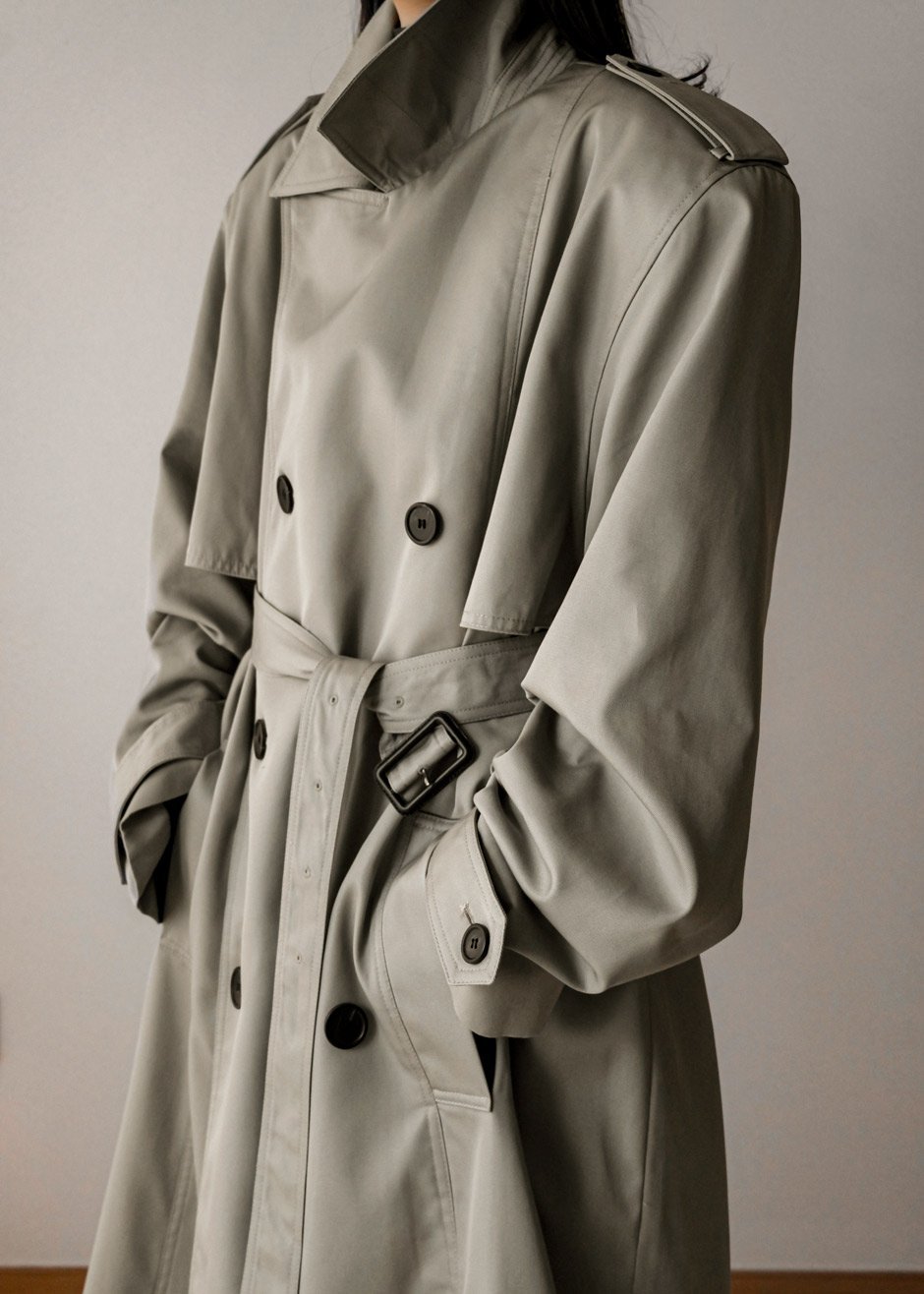 Eugene Trench Coat - Pale Khaki Coat Nickishop – view 10 of 13