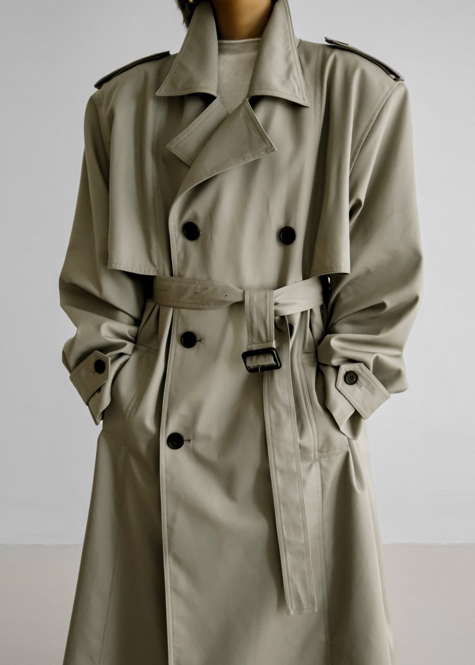 Eugene Trench Coat - Pale Khaki Coat Nickishop – view 2 of 13