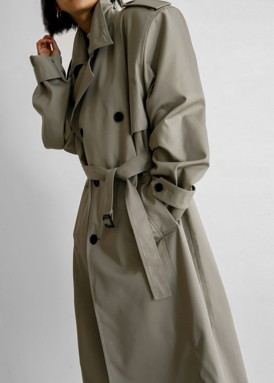 Eugene Trench Coat - Pale Khaki Coat Nickishop – view 4 of 13