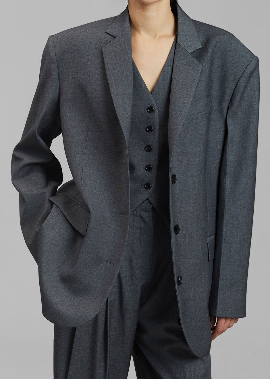 Gelso Oversized Blazer - Dark Grey Melange – view 2 of 14