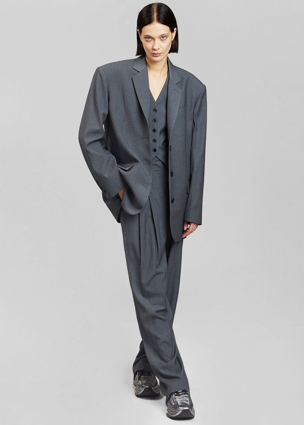 Gelso Waistcoat - Dark Grey Melange – view 7 of 10