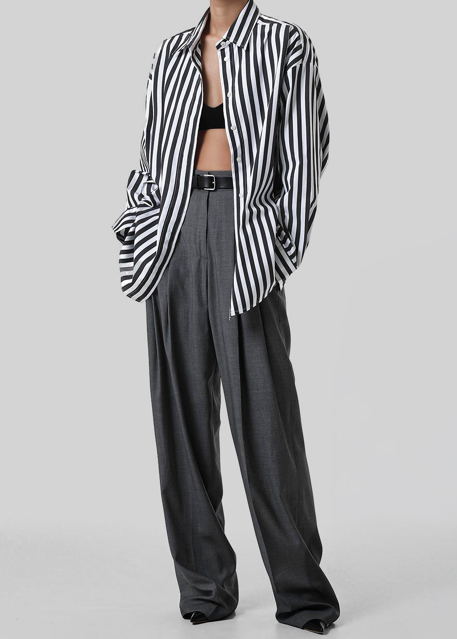 Gelso Pleated Trousers - Dark Grey Melange – view 2 of 13