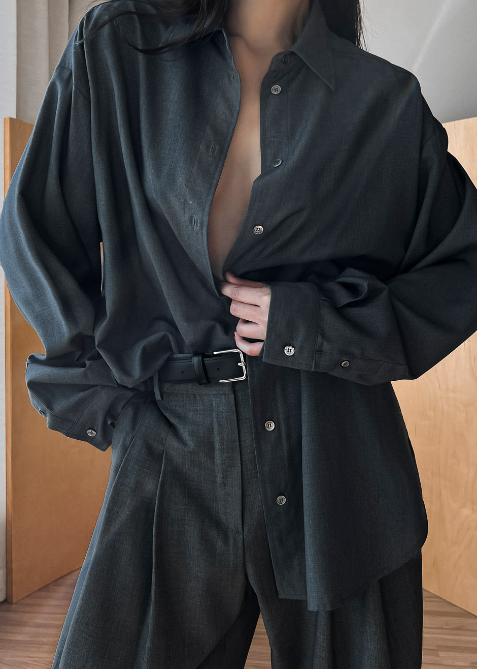 Gelso Shirt - Dark Grey Melange Shirt Nickishop – view 5 of 11