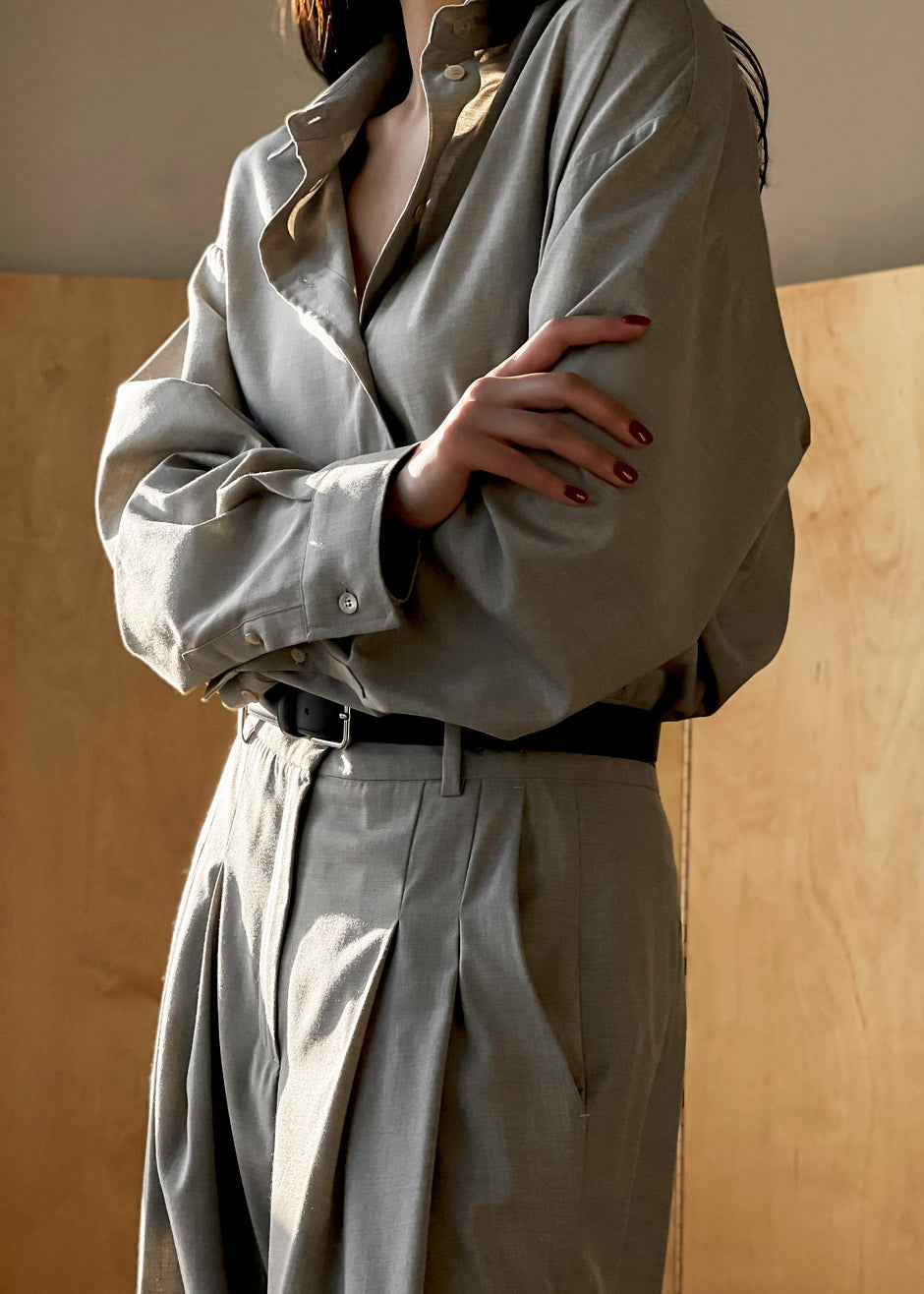 Gelso Shirt - Taupe Melange Shirt Nickishop – view 2 of 12