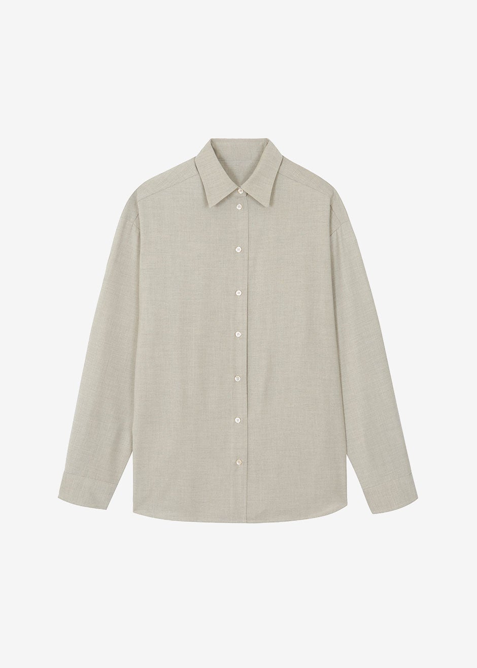 Gelso Shirt - Taupe Melange Shirt Nickishop – view 12 of 12