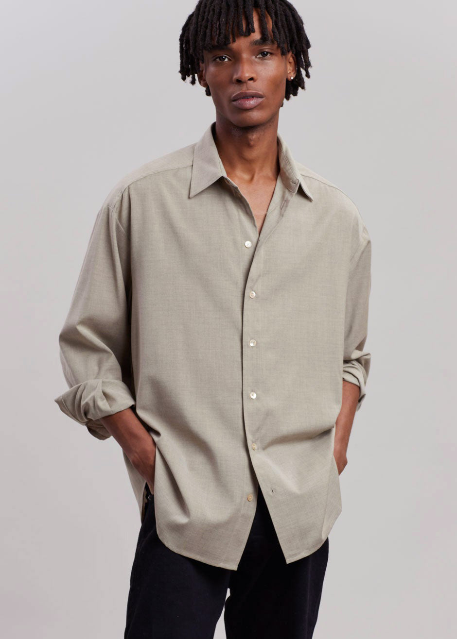 Gelso Shirt - Taupe Melange Shirt Nickishop [gender-male] – view 7 of 12