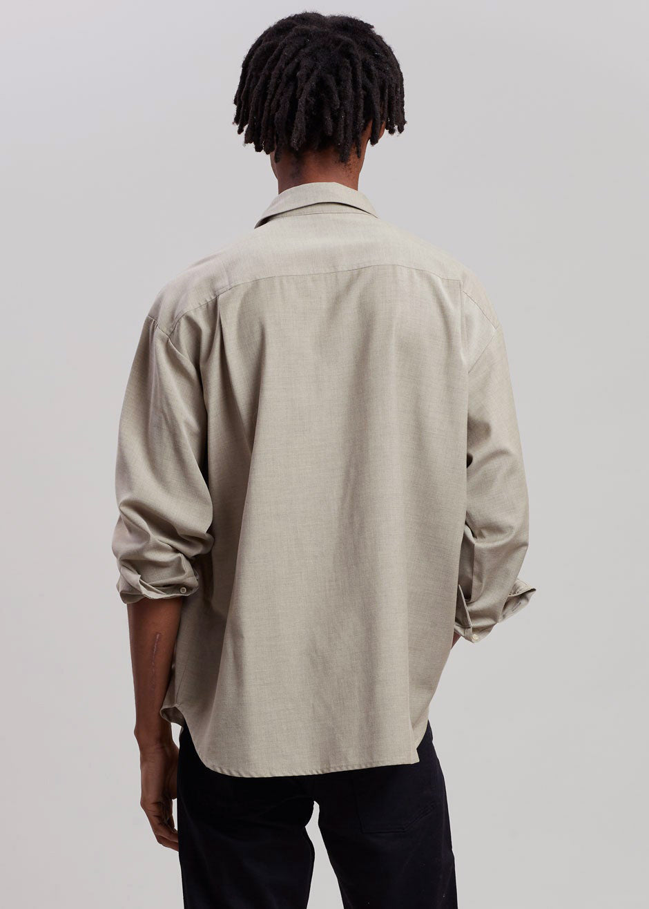 Gelso Shirt - Taupe Melange Shirt Nickishop – view 10 of 12