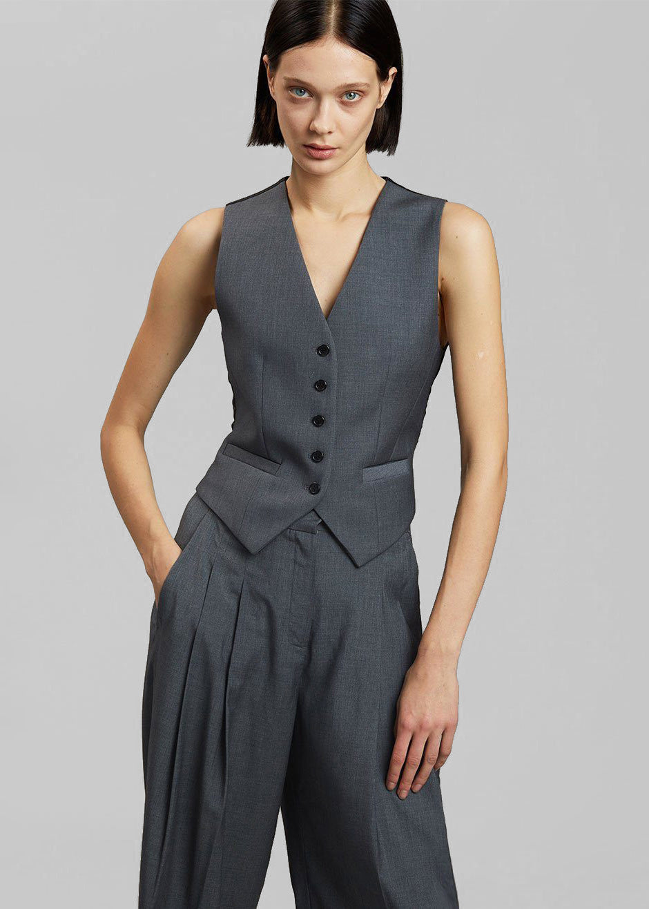 Gelso Waistcoat - Dark Grey Melange – view 1 of 10