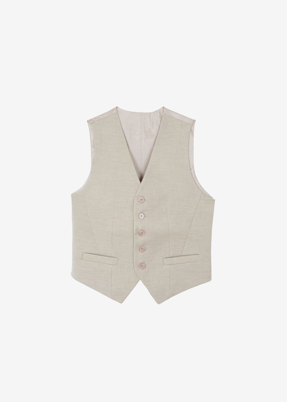 Gelso Waistcoat - Light Taupe Vest Nickishop – view 7 of 7