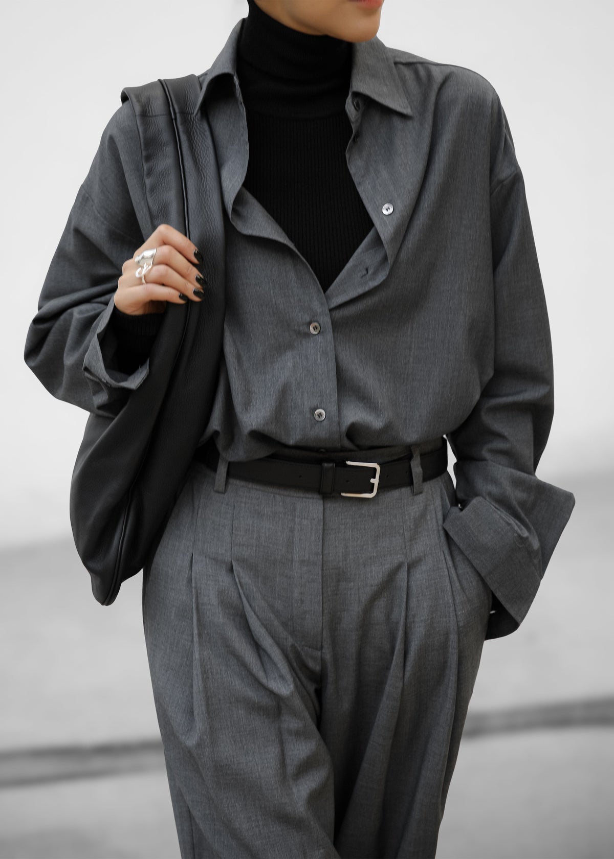 Gelso Shirt - Dark Grey Melange – view 7 of 11