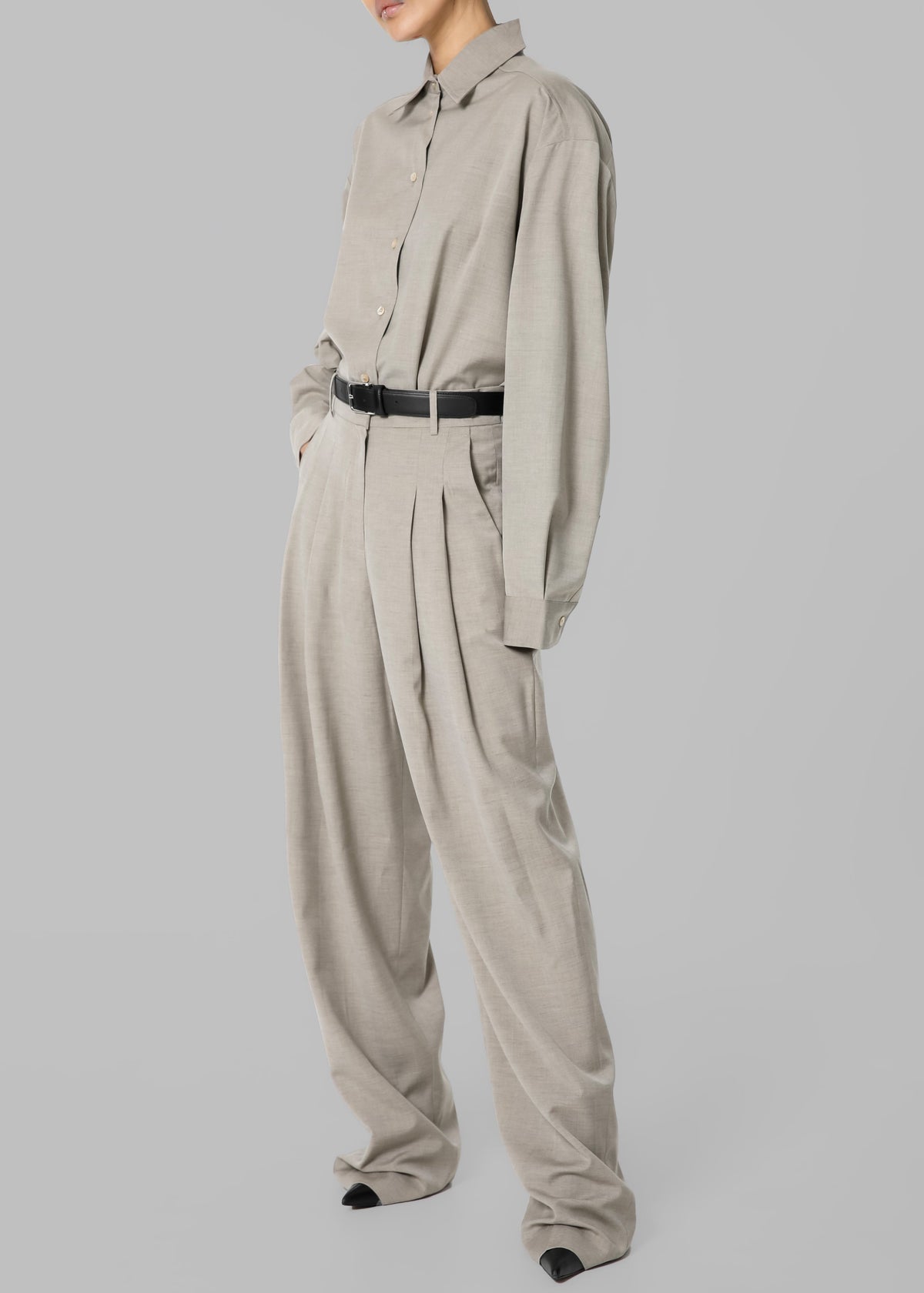 Gelso Shirt - Light Taupe Melange – view 3 of 12