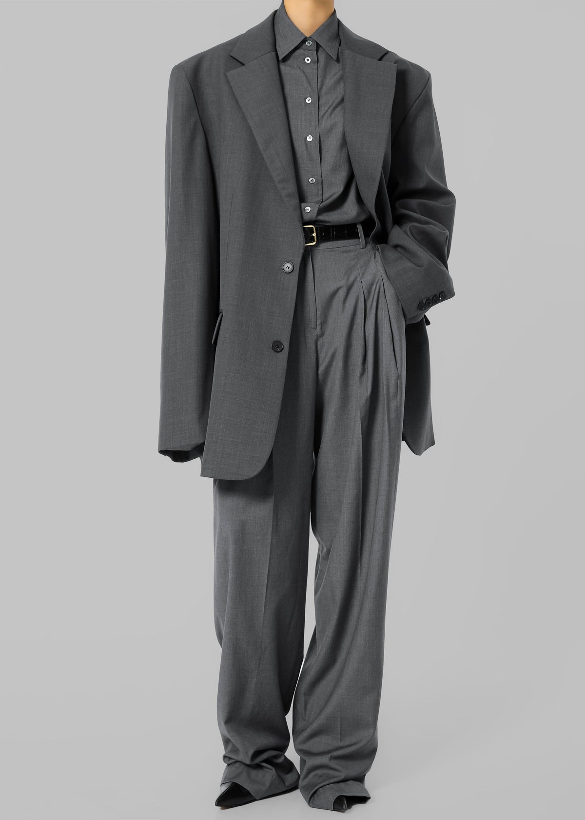 Gelso Oversized Blazer - Dark Grey Melange – view 10 of 14
