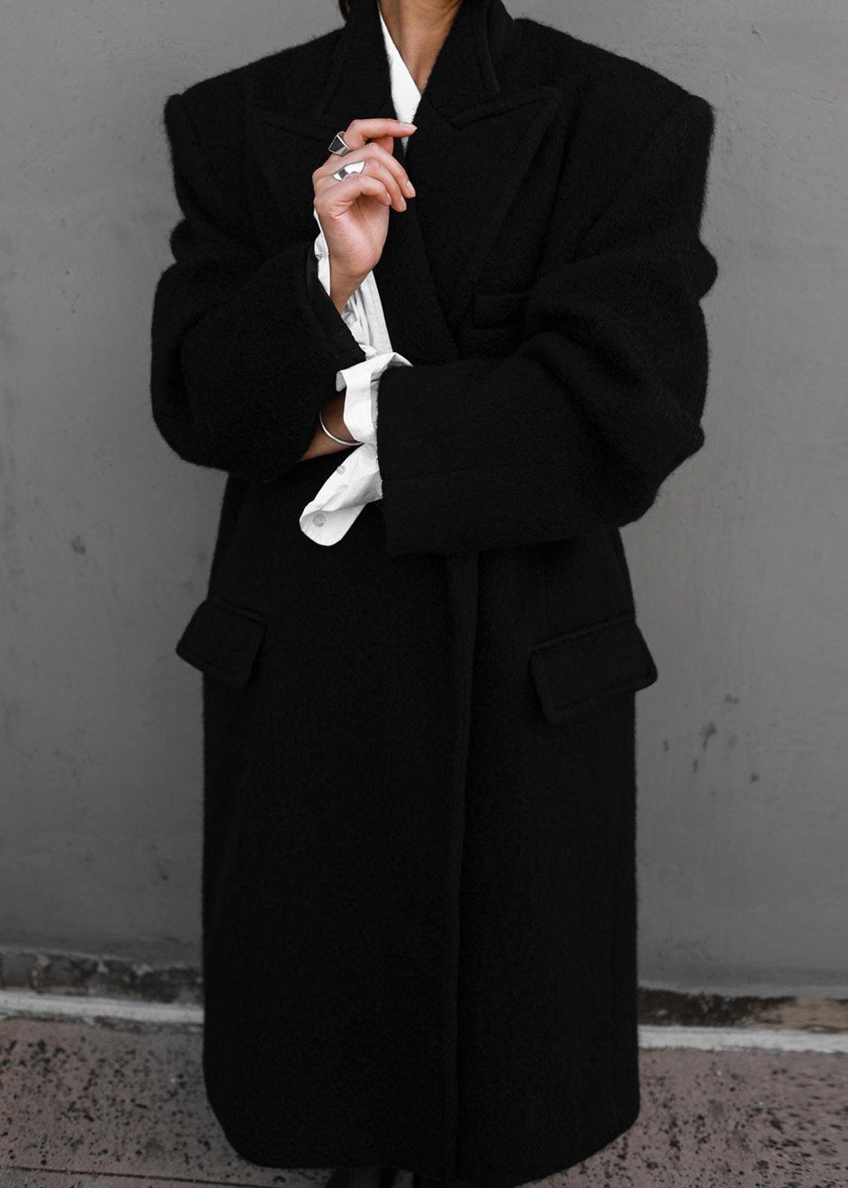 John Oversized Coat - Black Coat Nickishop – view 2 of 10