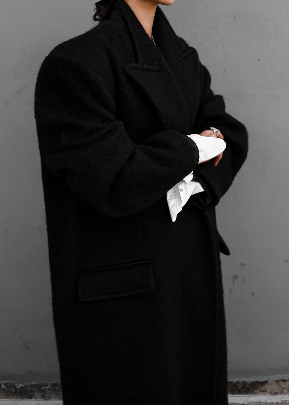 John Oversized Coat - Black Coat Nickishop – view 7 of 10