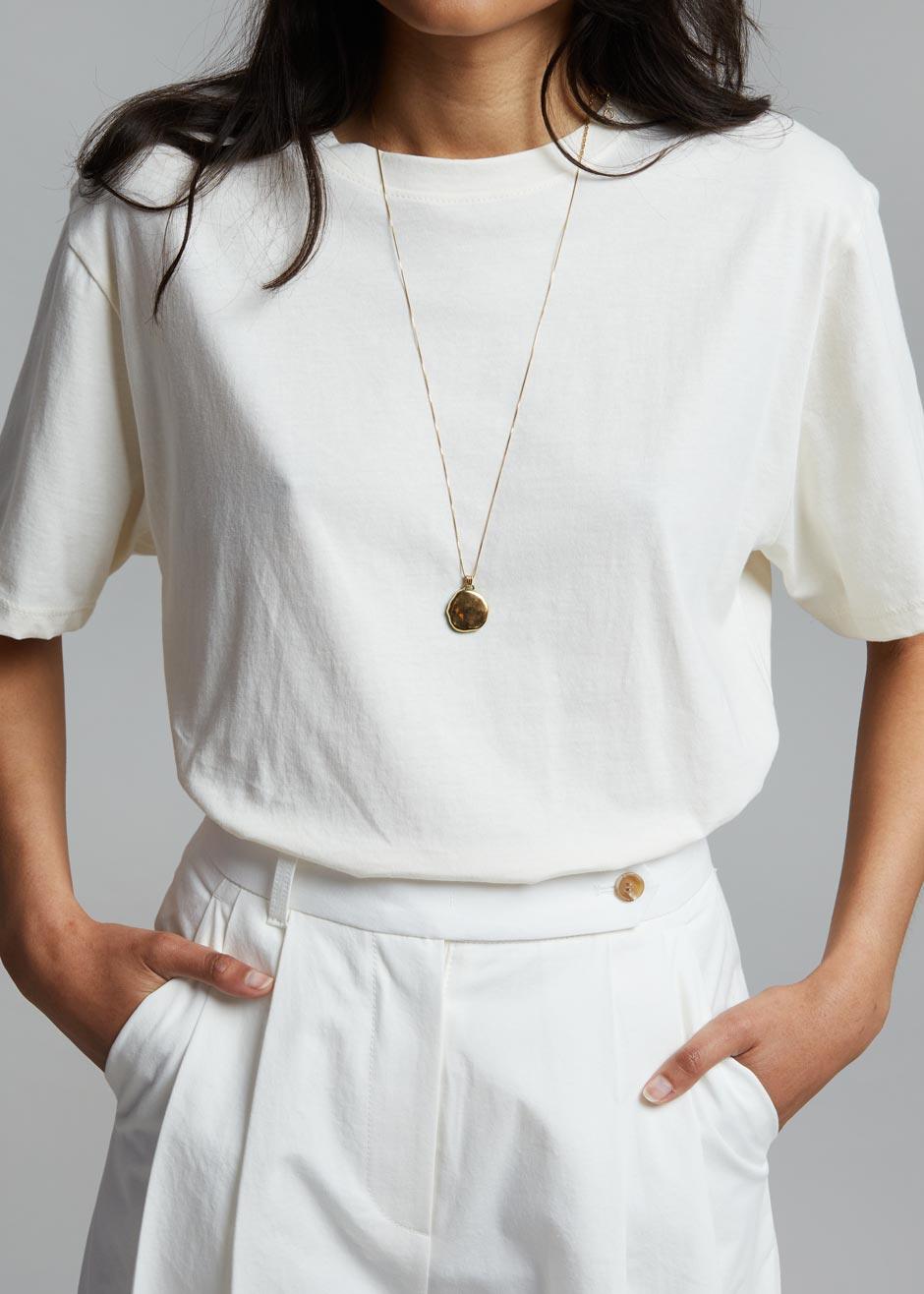 Lilou Simple Tee - Sea Salt top Nickishop – view 4 of 8