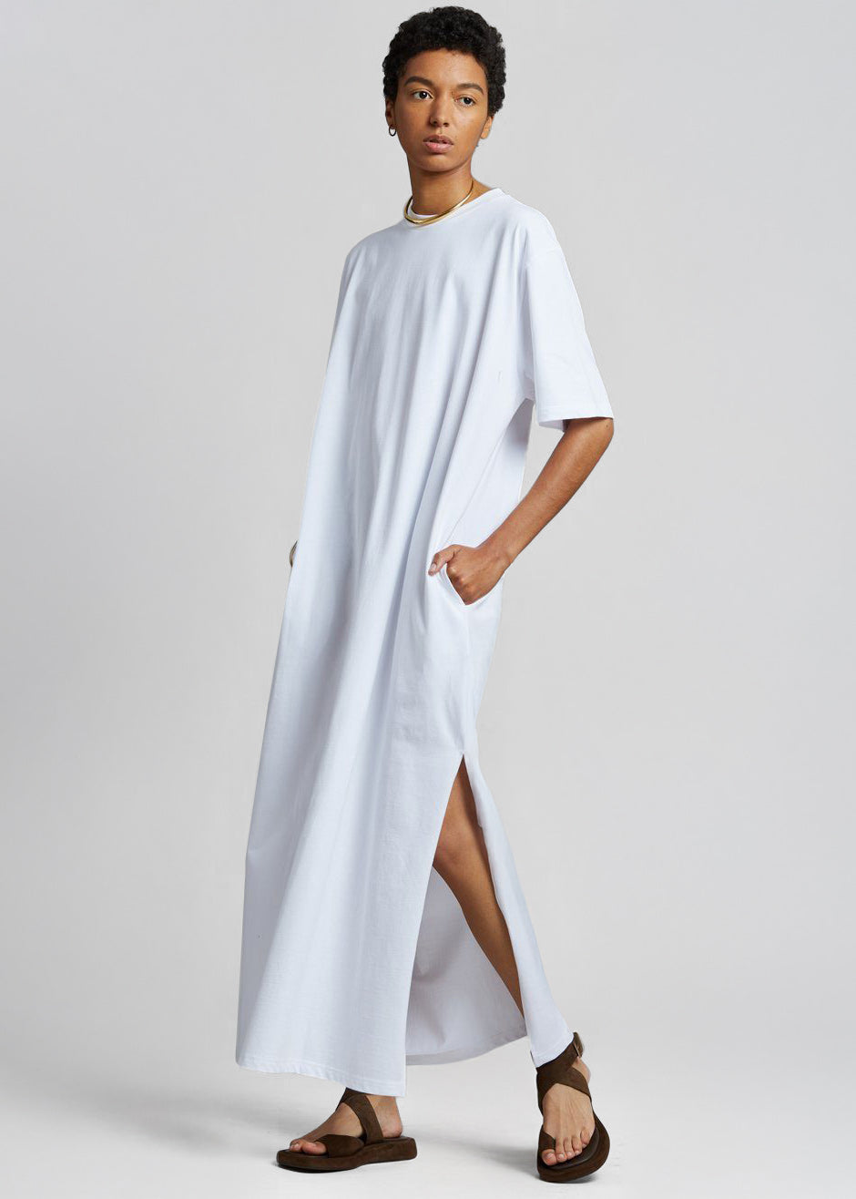 Lou Oversized Tee Dress - Optic White – view 4 of 8