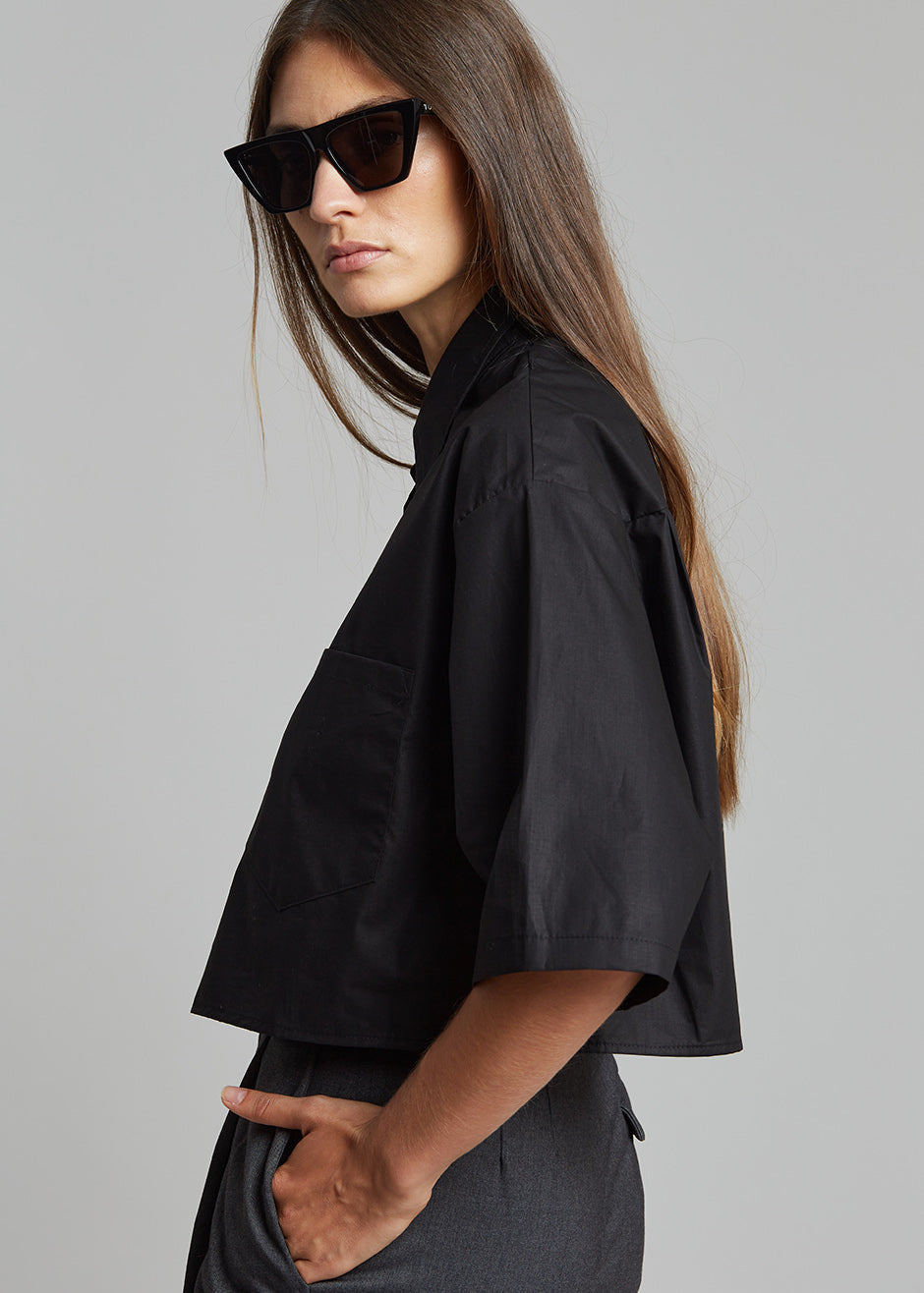 Odem Cropped Shirt - Black Shirt Nickishop – view 2 of 9