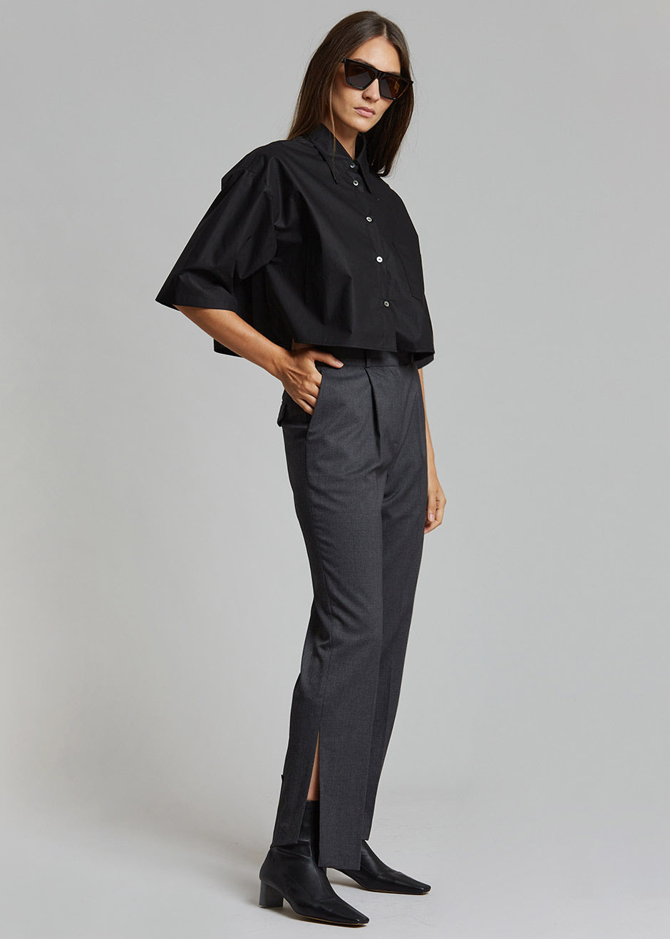 Odem Cropped Shirt - Black Shirt Nickishop – view 7 of 9