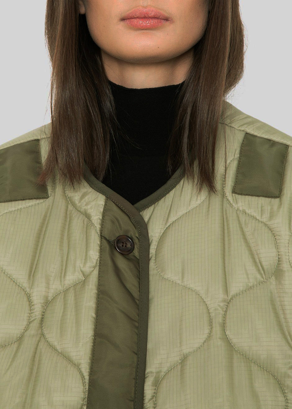 Teddy Quilted Jacket - Moss Green – view 6 of 11