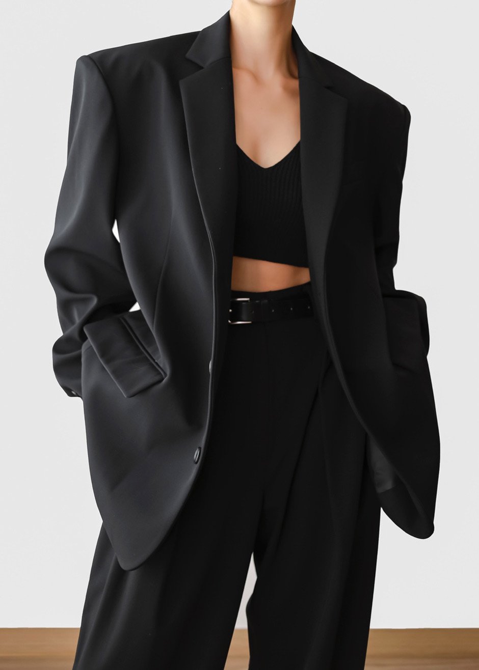 Stevie Oversized Blazer - Black Blazer Nickishop – view 1 of 13