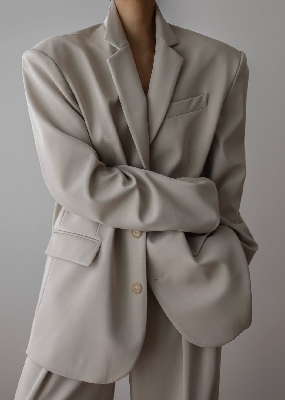 Tansy Oversized Blazer - Beige Blazer Nickishop – view 1 of 13