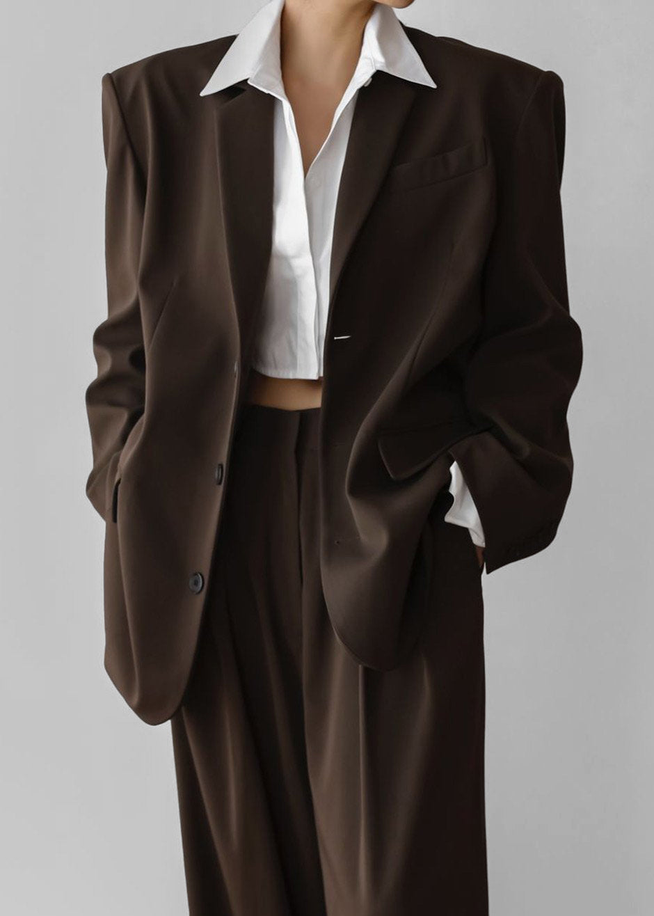 Tansy Oversized Blazer - Chocolate – view 1 of 10