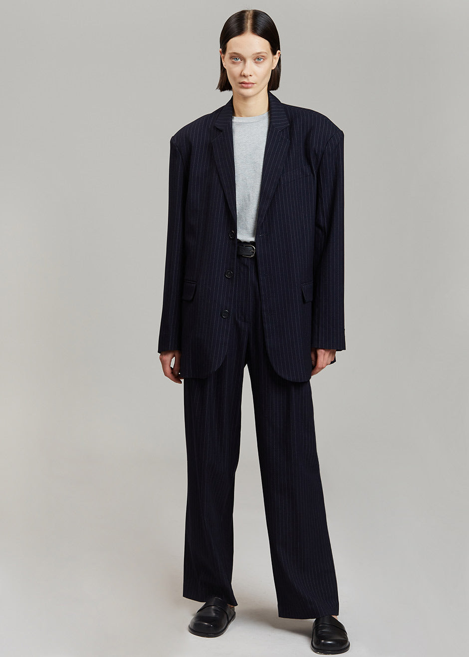 Tansy Oversized Blazer - Navy Pinstripe Blazer Nickishop – view 10 of 12