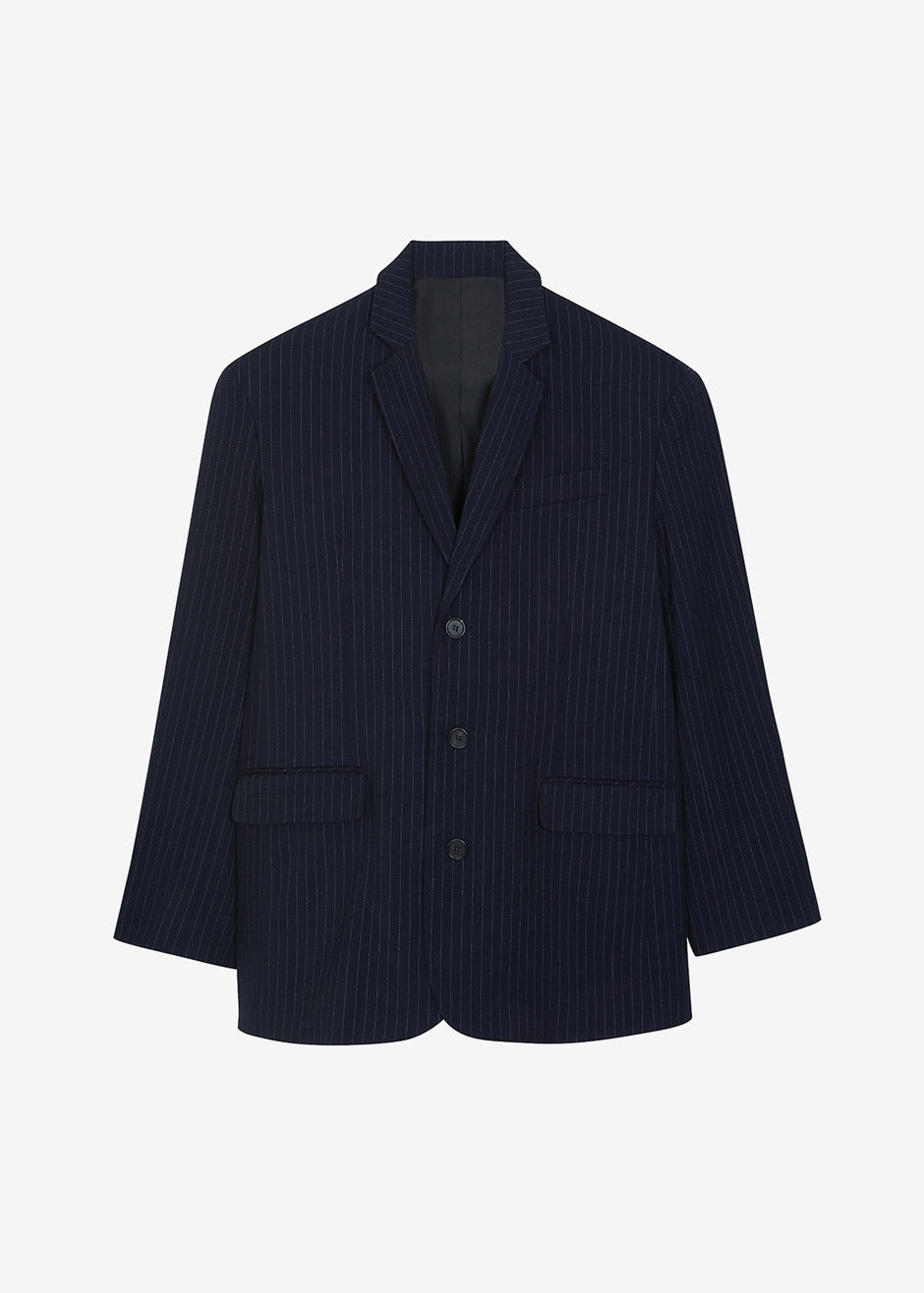 Tansy Oversized Blazer - Navy Pinstripe Blazer Nickishop – view 12 of 12