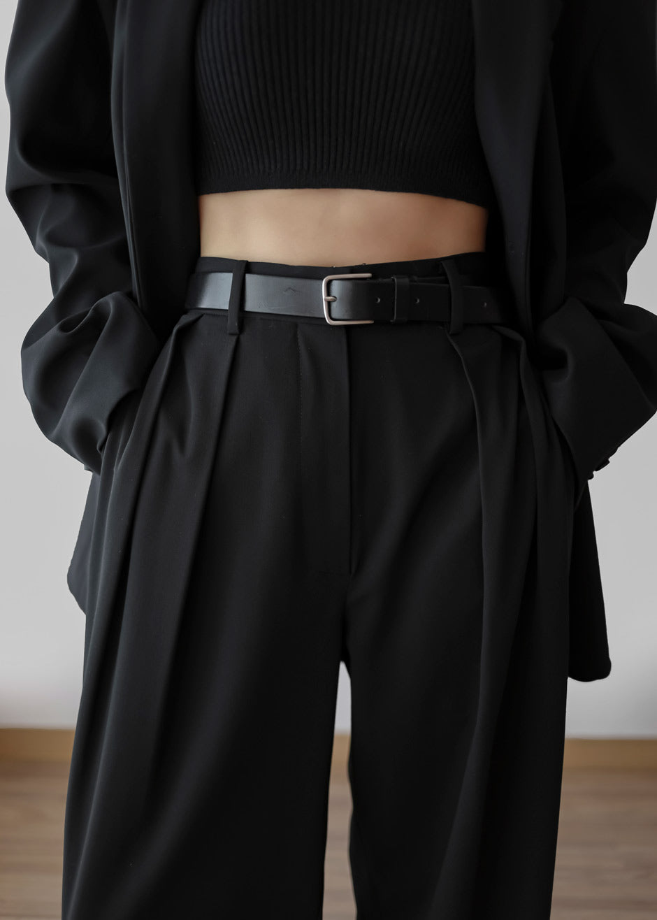 Tansy Pleated Trousers - Black Pants Nickishop – view 2 of 10