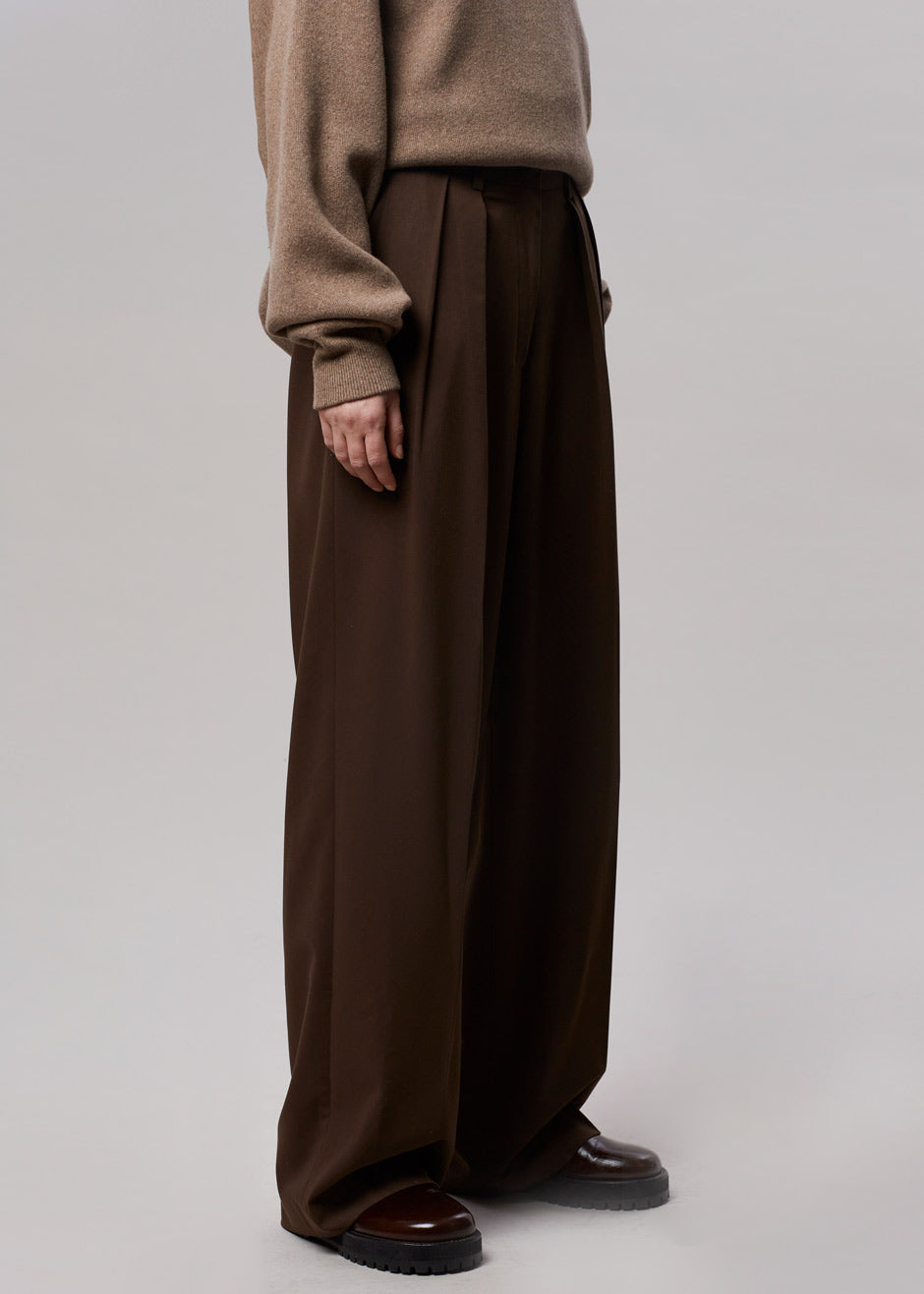 Tansy Pleated Trousers - Chocolate Pants Nickishop – view 7 of 13